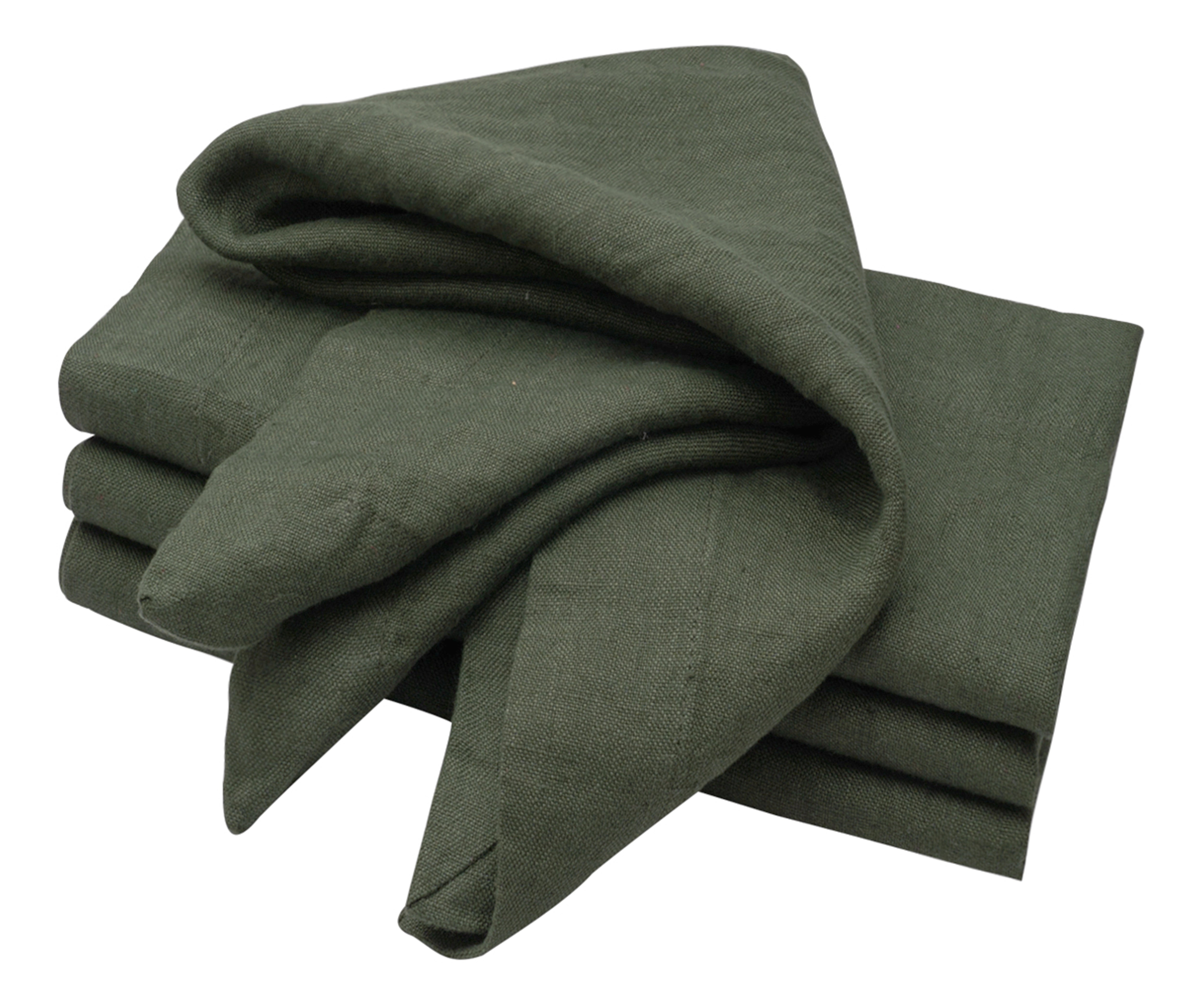 Grey Green Linen Napkins (Set of 12)