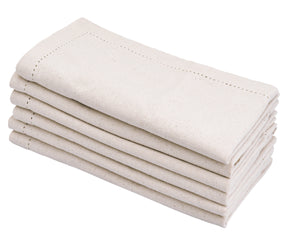 Natural hemstitch border napkins exude a rustic charm, adding a touch of organic elegance to your table setting with their earthy tones and delicate detailing.