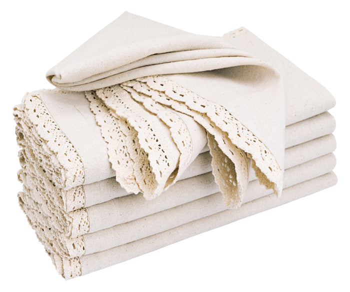 Lace Napkin - Graceful lace napkins, intricate and delicate, enhance the romantic ambiance of your table setting for special occasions.