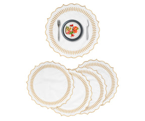 Modern placemats designed specifically for round tables.