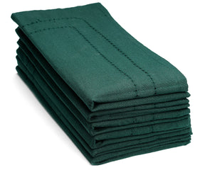 Elegant double hemstitch cotton wedding napkins for dining table décor