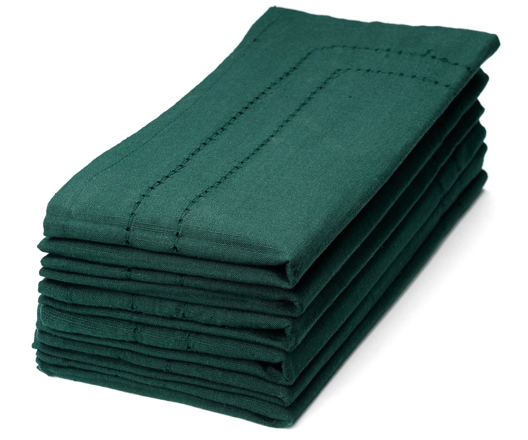 Reusable Forest Green cotton napkins for dining
