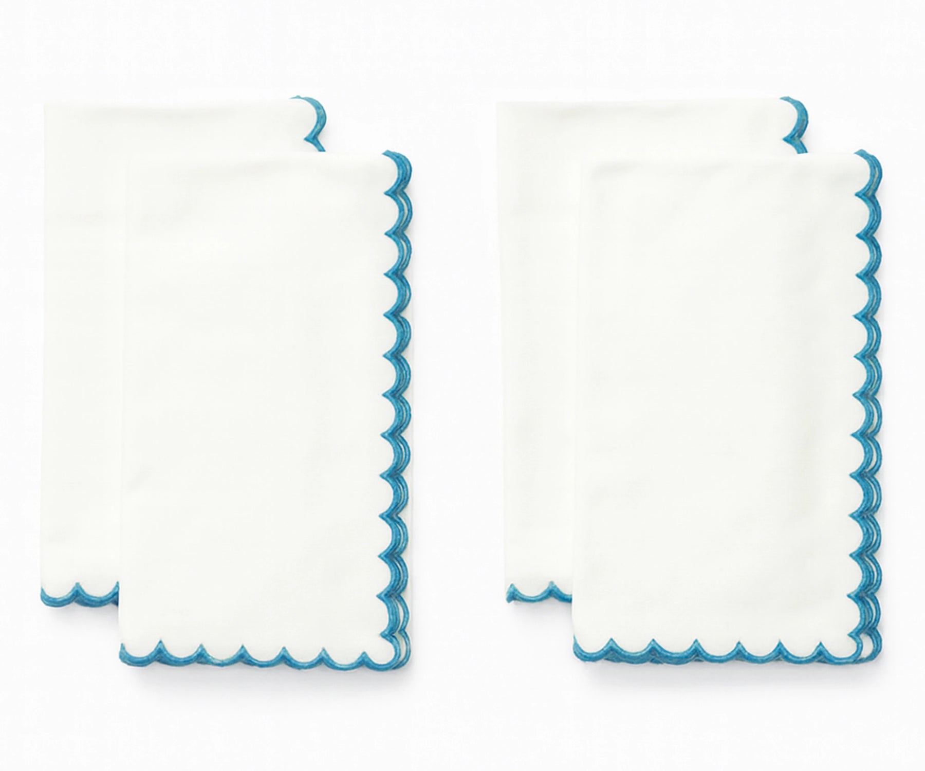 Teal Scalloped Napkins