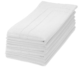Soft and absorbent cloth napkins with detailed double hemstitch corners
