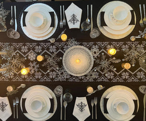 "Set a sophisticated scene with black, embrace spring vibes, and celebrate holidays in style with our diverse tablecloth selection."