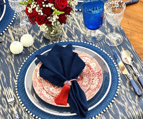 Navy Blue Hemstitch Napkins