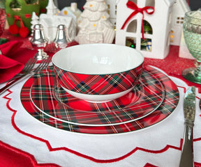 Elegant red oval placemats for dining, versatile fabric table mats for family dinners, festive occasions, and modern table decoration