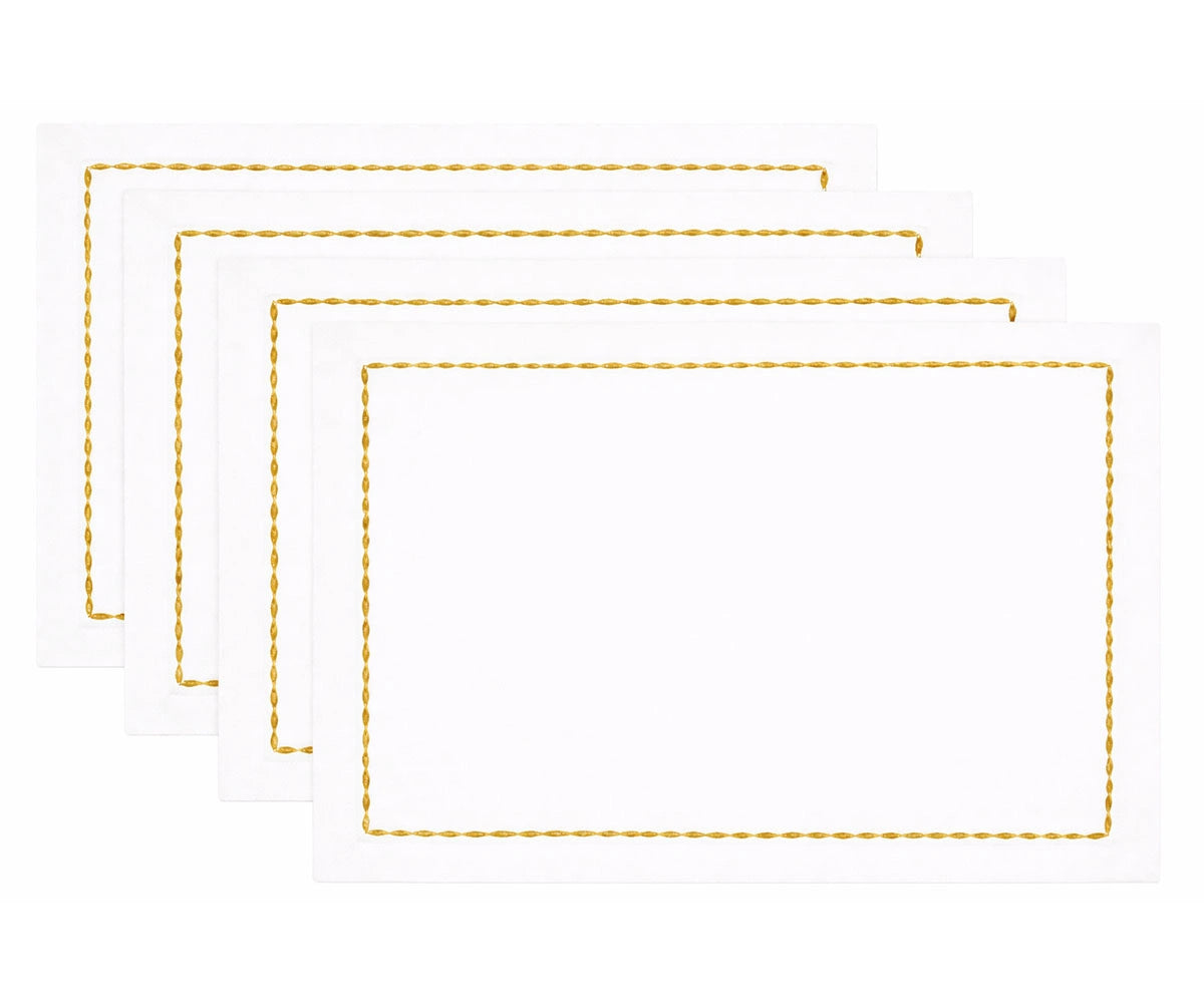 Premium reusable white cotton napkins with colorful embroidered edges arranged for dining inspiration