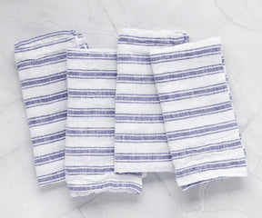 Homestead striped linen table napkins for events.