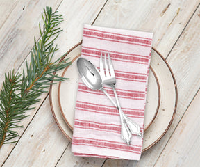 Homestead striped linen napkins perfect for receptions.