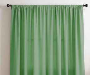 Hunter green color curtain panels in multiple shades display grid
