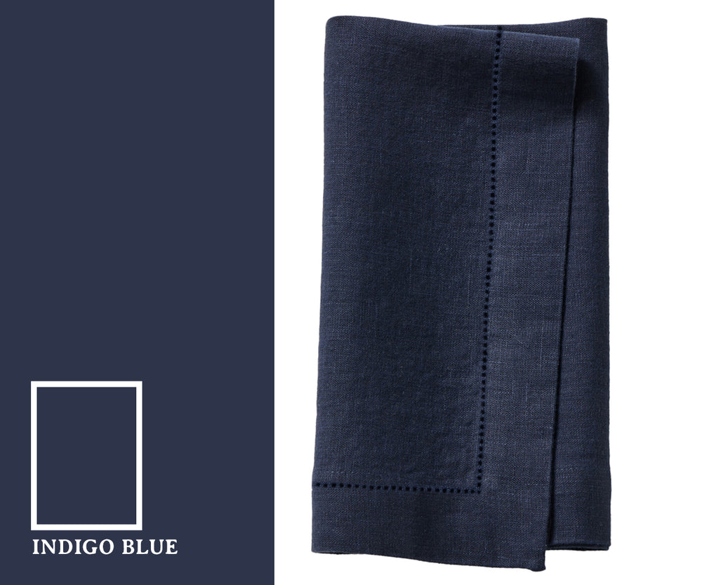 Deep indigo blue color napkins with a bold, rich hue that adds a striking and elegant touch to dining table settings.
