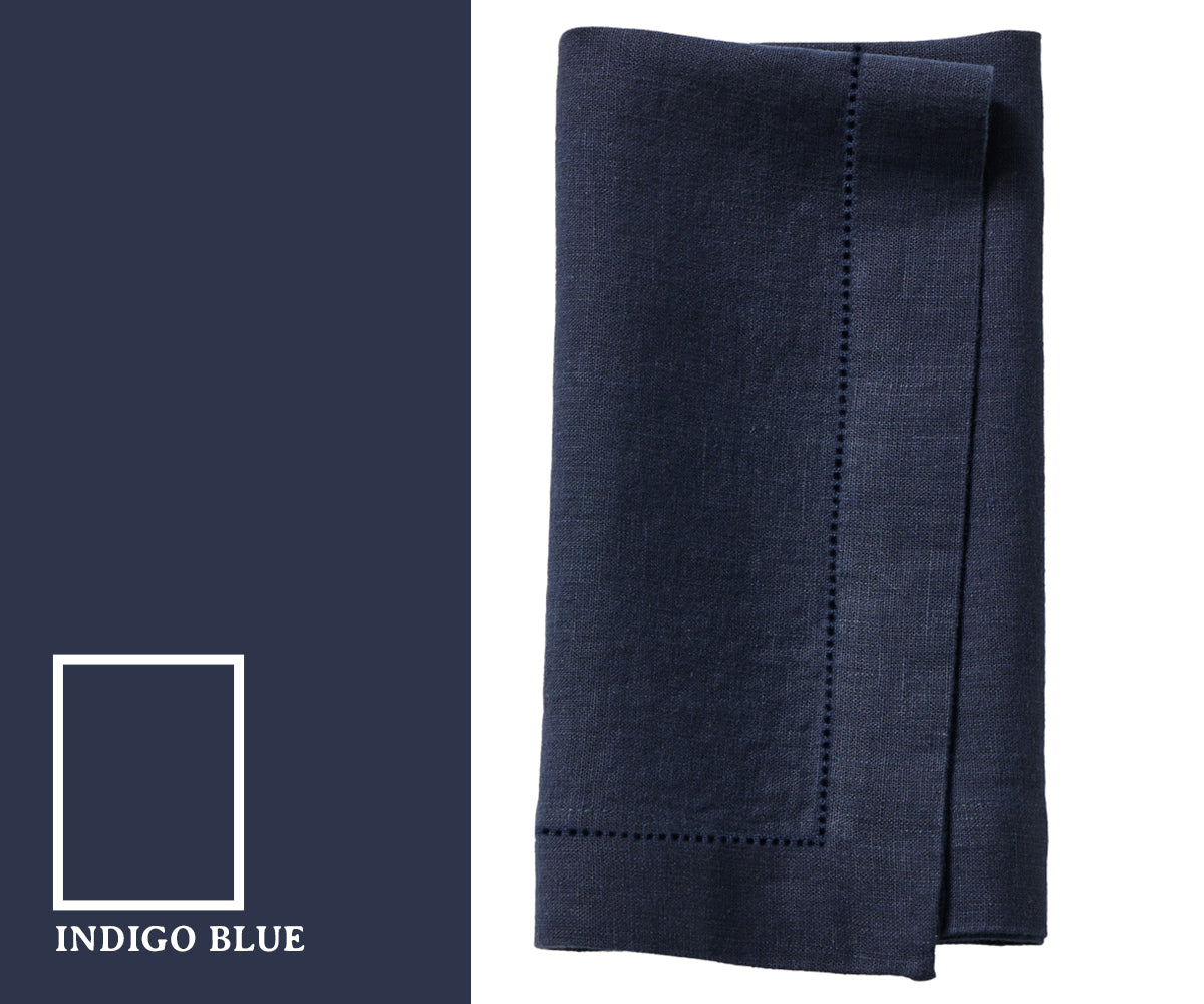 Deep indigo blue color napkins with a bold, rich hue that adds a striking and elegant touch to dining table settings.