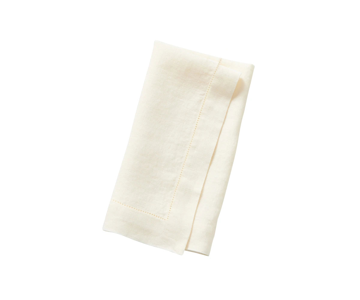 Ivory linen napkin made from 100% pure linen – soft, durable, and ideal for weddings, holiday dinners, and everyday table settings.
