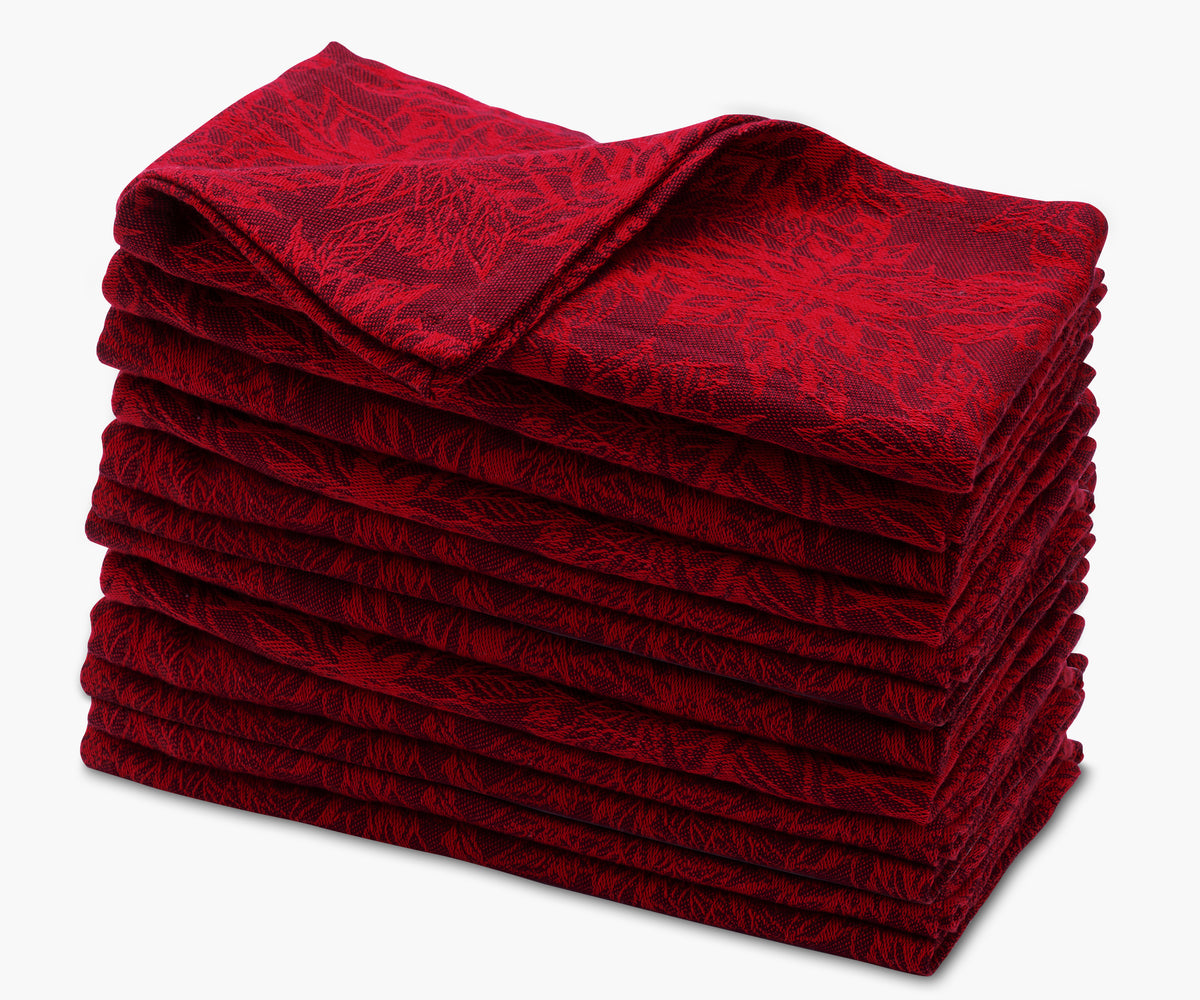  Red cloth napkins instantly add a pop of color to your table setting.