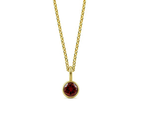 February Birthstone Necklace in 14K Yellow Gold Plating