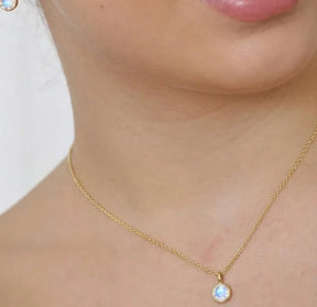 June birthstone necklace moonstone, dainty necklace for women everyday wear