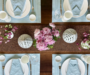 Light Blue Napkins - Double Hemstitch