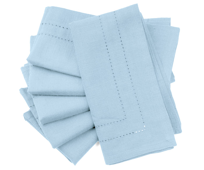 Light Blue Napkins - Double Hemstitch