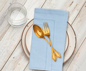 Cloth Dinner Napkins for Wedding Reception - Blue, Ivory, Navy Blue