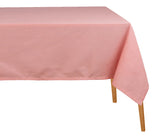 Light pink cotton rectangle tablecloth on dining table