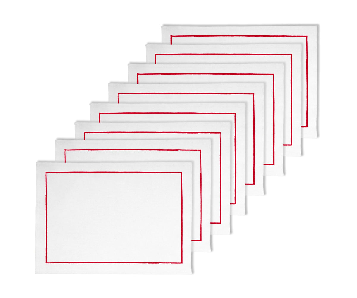  Red Fabric Placemats set of 8