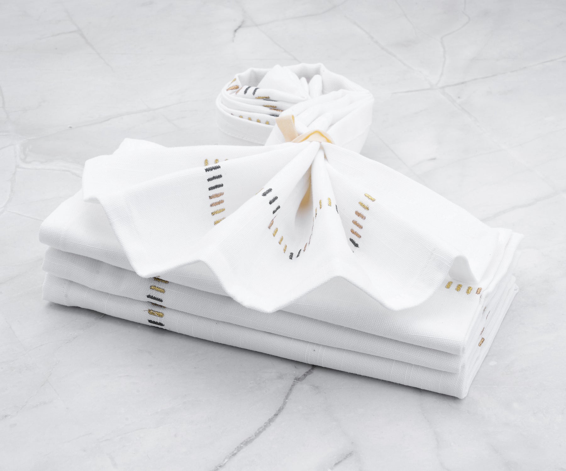 Exquisite embroidered napkins with intricate detailing 