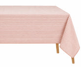Red Striped Linen Tablecloth for Rectangle Dining Table, 100% Linen Farmhouse Tablecloth with Contrast Piping, Washable Table Cover for Everyday Dining and Holiday Gatherings