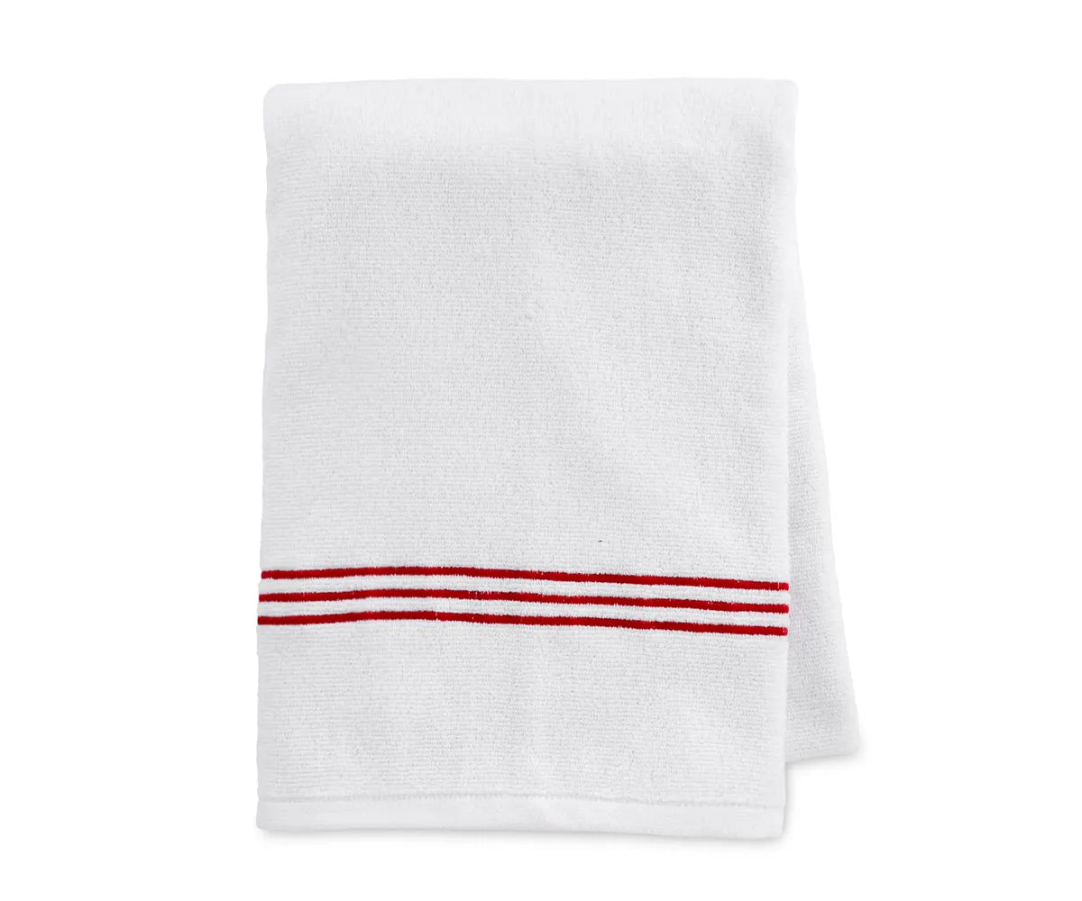Luxury 100% cotton bath towel with red and white stripes – soft, quick-dry, large size