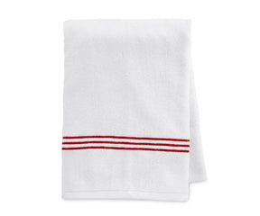 Luxury 100% cotton bath towel with red and white stripes – soft, quick-dry, large size