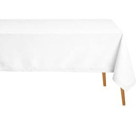 Classic hemstitched cotton tablecloth for elegant entertaining and everyday use
