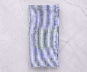 Blue Linen Striped Napkins