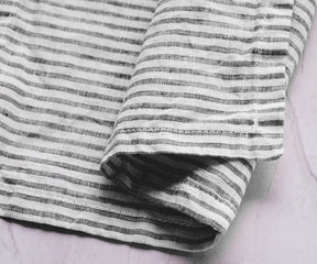 Black Linen Striped Napkins