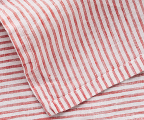 Red Linen Striped Napkins
