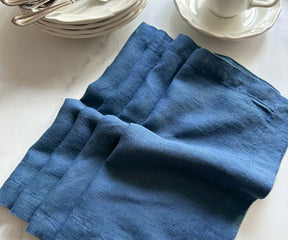 Elegant blue napkins on a table