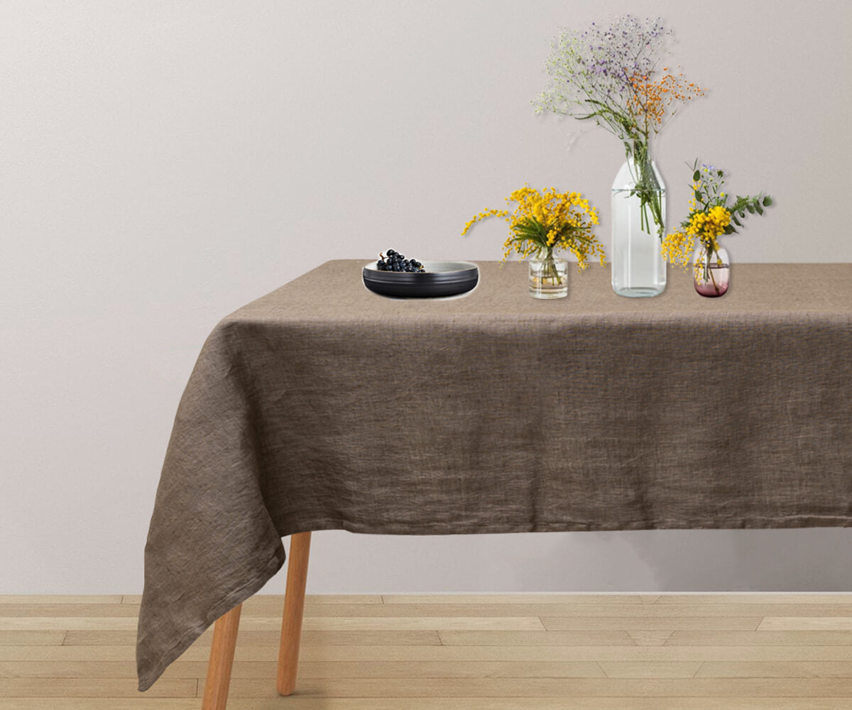 Cloth table cloth providing both style and practicality for your dining needs.