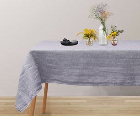 Linen rectangle tablecloth adding a touch of elegance to your table setting.