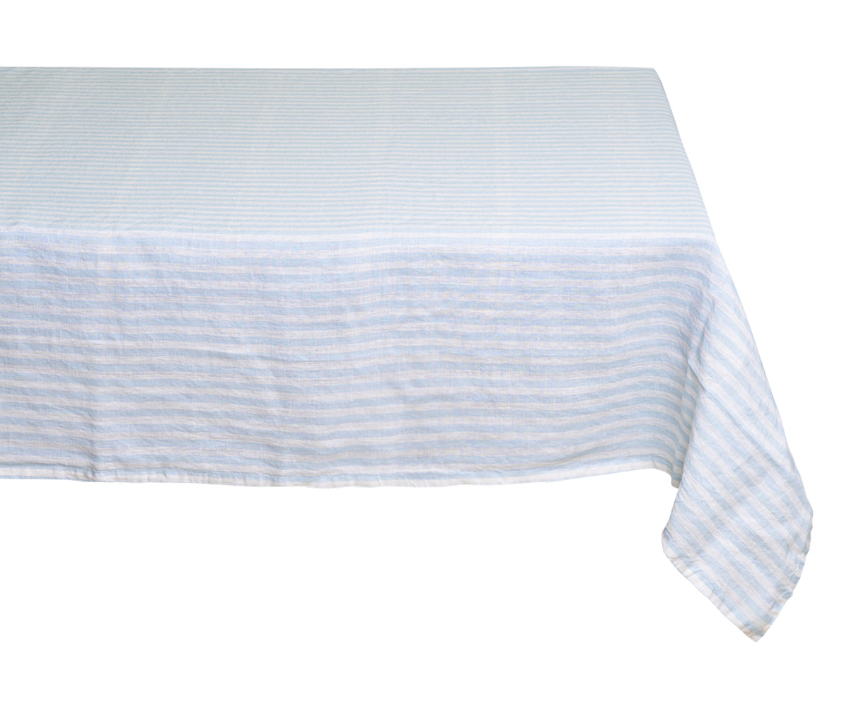 Striped tablecloth to add a patterned touch to your table.