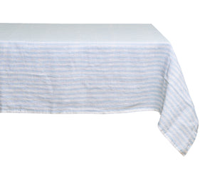 Grey linen tablecloth for a warm and neutral setting.