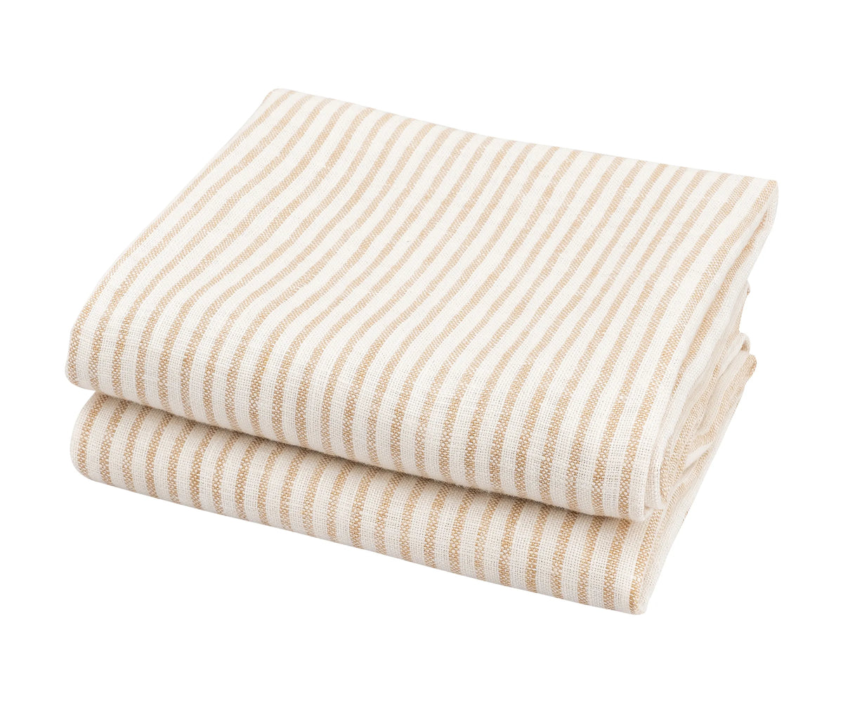Sustainable linen dish towels folded neatly