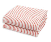 Red Linen dishtowels Set of 2striped linen kitchen towels 