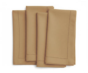 Yolk  hemstitched linen napkins, soft mustard reusable dinner napkins for festive table setting and holiday gatherings