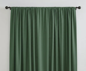 green solid linen curtains, elegant window drapes