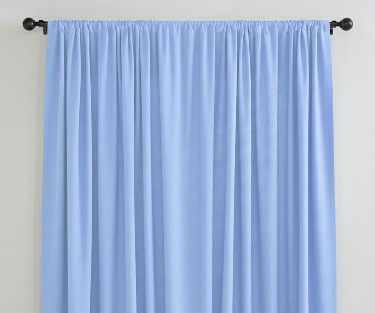Light blue linen curtains, soft solid window panels