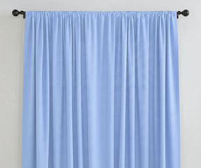 Light blue linen curtains, soft solid window panels