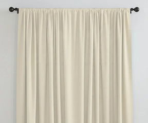 Natural linen curtains, neutral solid window panels