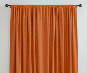 Rust  solid linen curtains, vibrant window drapes