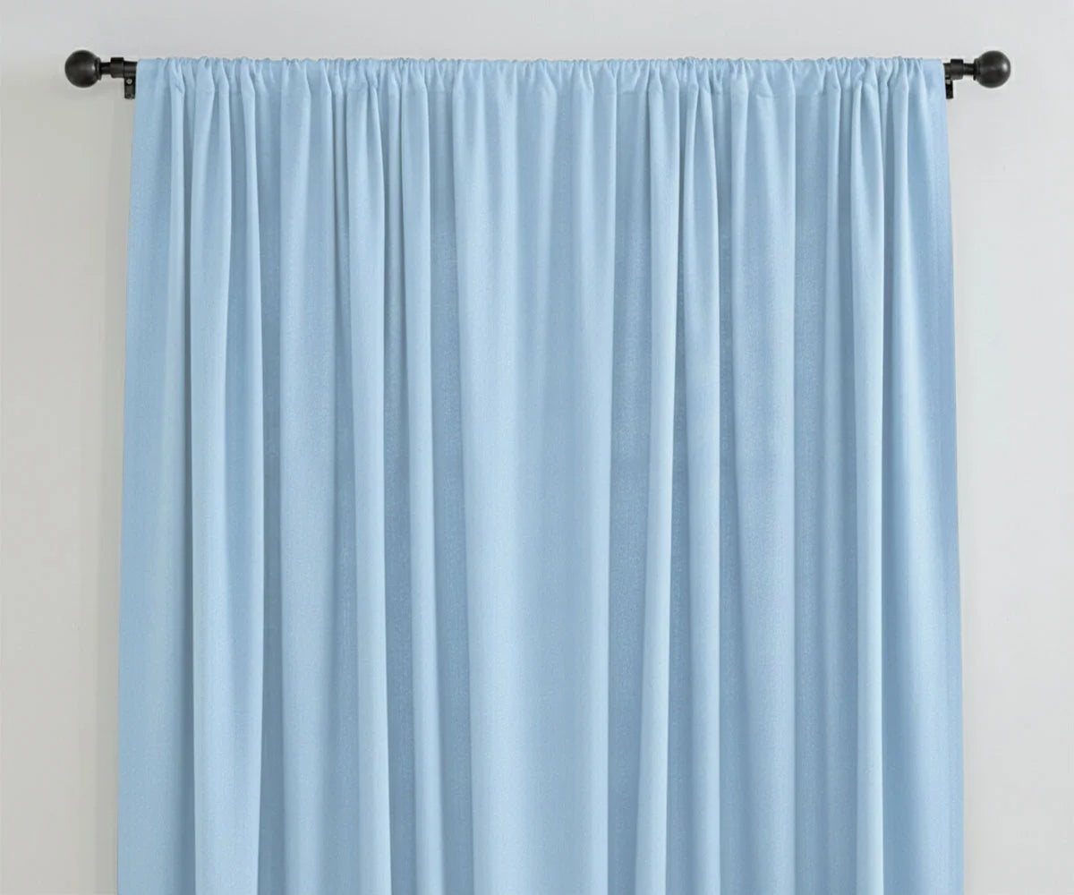 Sky blue solid linen curtains, airy window drapes
