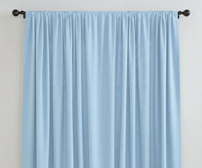 Sky blue solid linen curtains, airy window drapes