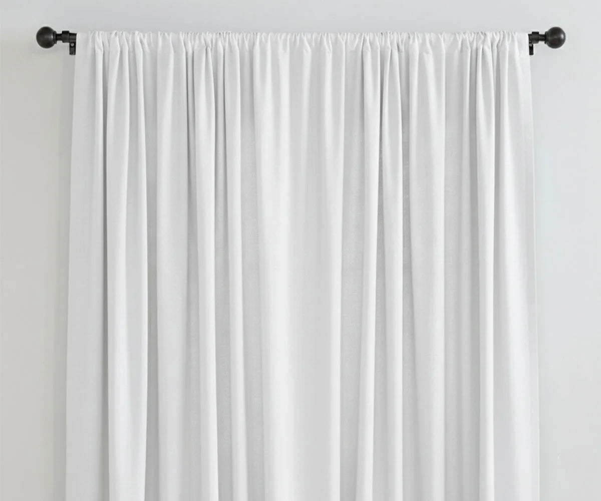 White solid linen curtains, sheer-style window panels
